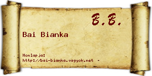 Bai Bianka névjegykártya